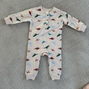 Tucker + Tate Dino Print Sweater Henley Romper